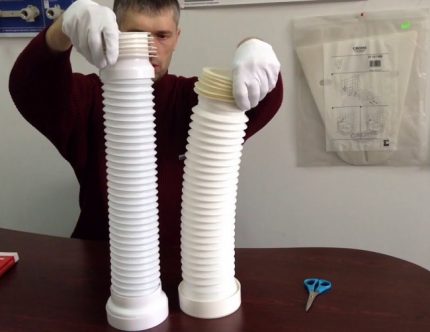 Options pour l'ondulation du polymère pour connecter les toilettes Types d'ondulations