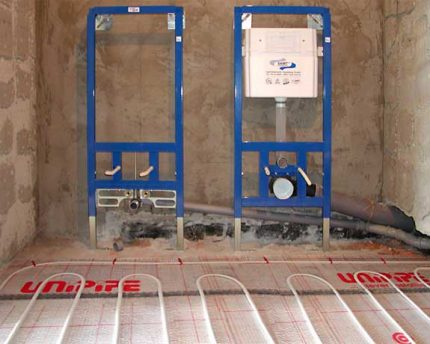 Pipe slope during installation of a bidet installation