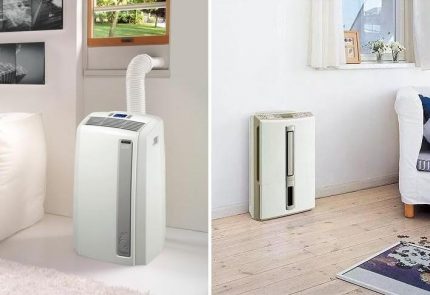 Climatiseurs de sol portatifs avec et sans conduit d'air Comparaison de deux modèles différents