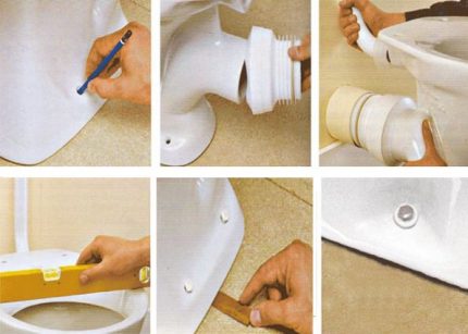 Connecting a toilet with a horizontal outlet Connecting a toilet with horizontal inlet