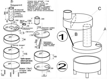 Das Schema für die Herstellung von Ofenöfen macht es selbst Herddesign