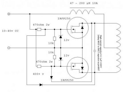 Connexion de bobine d'induction