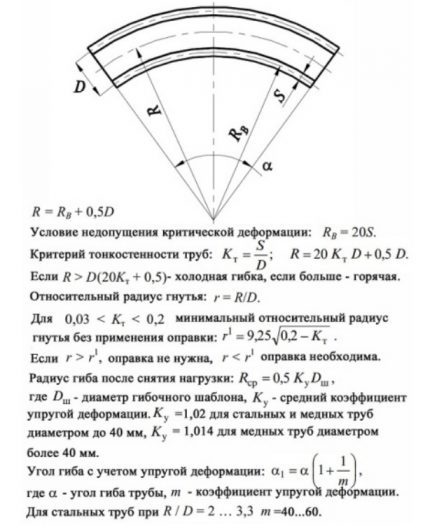 Schéma et formules pour calculer la flexion des tuyaux Schéma et formules pour calculer la flexion des tuyaux