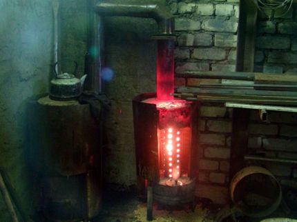 Aquecimento de garagem com um fogão de trabalho Segurança de aquecimento de treino