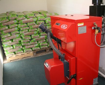 Para armazenamento de pellets precisa de espaço livre Funil perto da caldeira