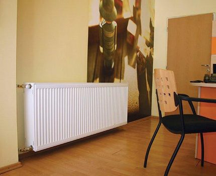 Radiateur en acier à l'intérieur