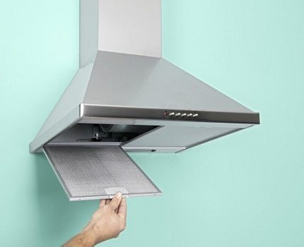 Fettfilter sind leicht zu entfernen und zu waschen. Metallgitter für Hauben