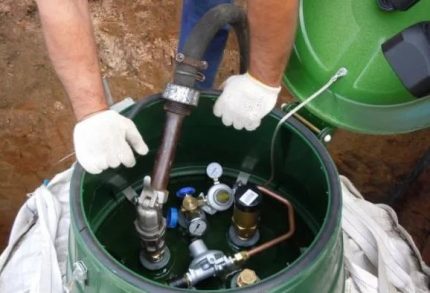 Mise en service au format d'une installation clé en main de réservoir de gaz Configuration du système de gaz