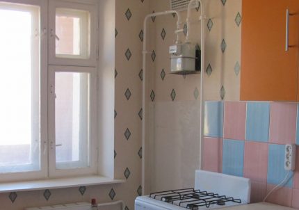 Localização do medidor de gás