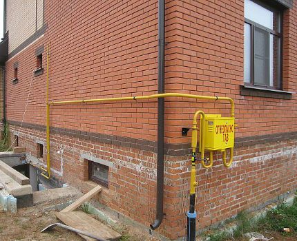 Câblage au gaz sur le site