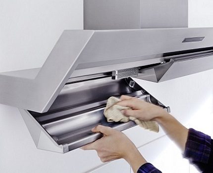 Abzug reinigen und waschen Haubenpflege