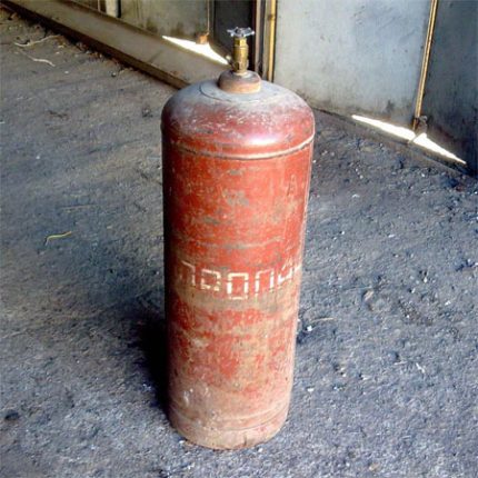 Bouteille de gaz endommagée Cylindre défectueux