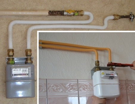 Bälge zum Anschluss von Geräten an das Gasnetz sind gelb markiert Wellbalgschlauch