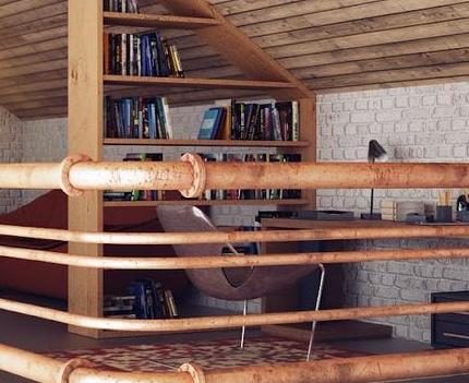 Copper gas pipes in the interior Copper pipe gas pipeline