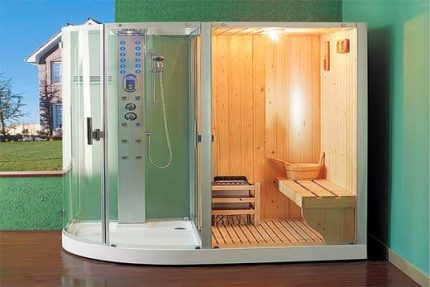 Salle de douche avec générateur de vapeur