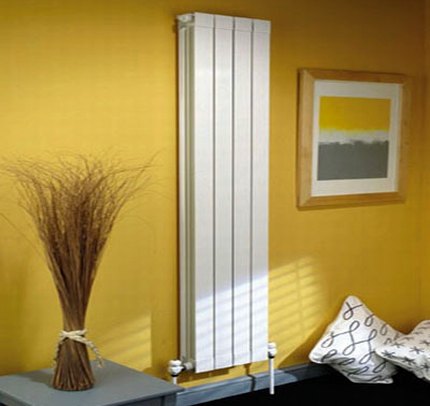 Radiateurs verticaux en aluminium dans l'appartement Radiateurs verticaux en aluminium dans l'appartement