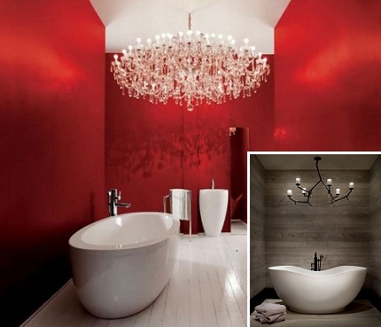 Lustre dans la salle de bain
