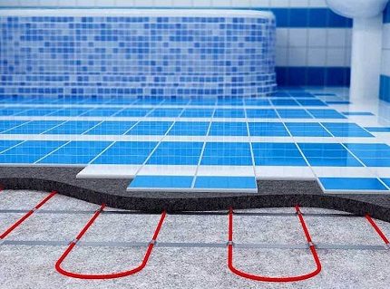 Laying tiles on the cable floor Laying tiles on the cable floor