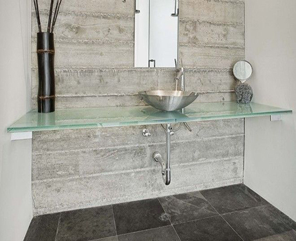 Glaswaschbecken Glasarbeitsplatte