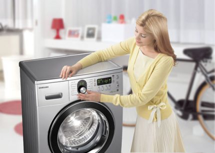 Apparence de la machine à laver Samsung Apparence élégante de la machine Samsung