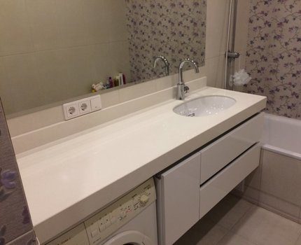 Dans la salle de bain, la charge sur le comptoir est inférieure à celle de la cuisine Plan de travail dans la salle de bain