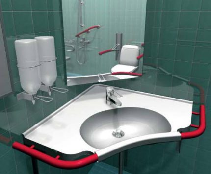 Pia de metal no banheiro Pia de canto de metal