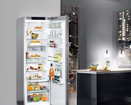 Fridge in a studio apartment