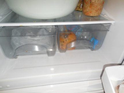 Inside compartments of the Atlant refrigerator Refrigeration unit Atlant