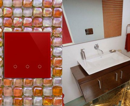 Interrupteur sans fil dans la salle de bain Interrupteur sans fil dans la salle de bain