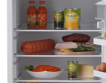 Each type of product will have its own temperature regime. Special shelf for products