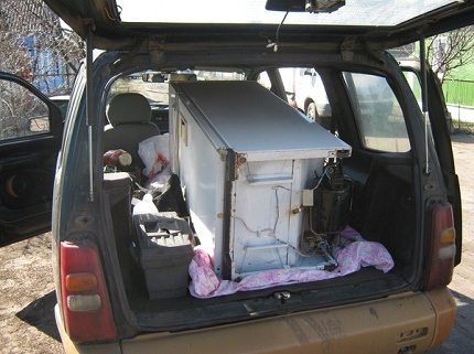 Transport de l'appareil dans une voiture de tourisme