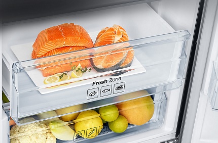 Freshness zone to preserve the nutritional properties of fish or meat products Box for storing fish