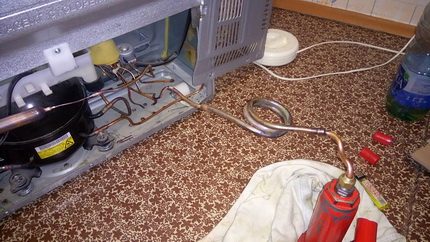 How to purge the capillary tube of a refrigerator Purge capillary tube