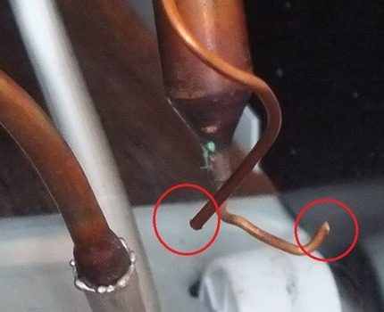 Une fuite de fréon peut entraîner un dysfonctionnement du réfrigérateur Dommages au tube