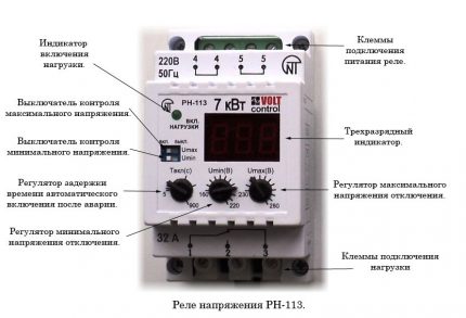 Paramètres de réglage du relais de tension Circuit relais