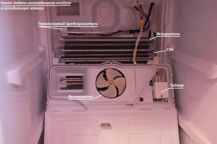 The device of the refrigerator Indesit