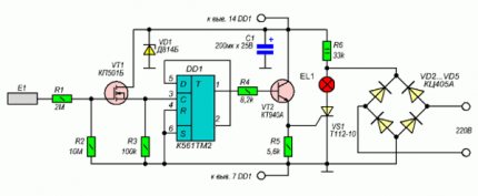 Circuit de commutation tactile en premier