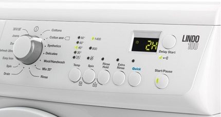 Front-panel washing machine control panel from Zanussi Zanussi cars of the ZWF series