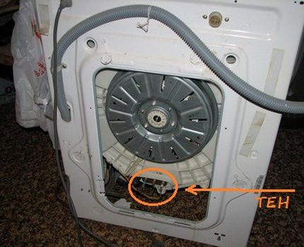 Sur certains modèles, le RTE peut être retiré à travers la paroi arrière. L'arrière de la machine à laver