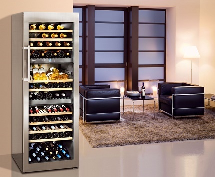 Wine cooler in a private house