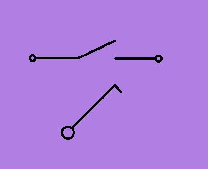 Diyagram ve plan üzerinde bir anahtar ile geçiş yapın Devre kesici tanımlamaları