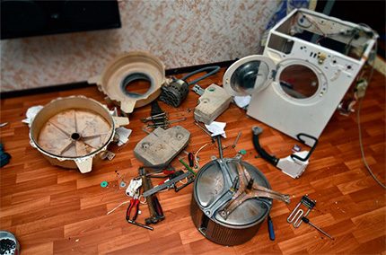 Broken down washing machine Washing machine repair