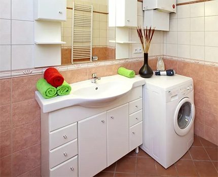 Washing machine in the bathroom Washing machine in the bathroom