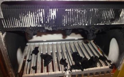 Suie dans une colonne