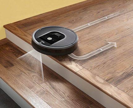 L'appareil est équipé de capteurs de protection contre la chute des escaliers. Capteurs d'aspirateur