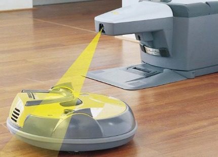 La base envoie constamment des signaux à l'appareil Base de charge pour robot aspirateur