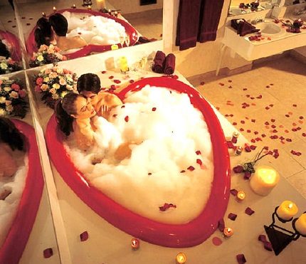 Bain en forme de coeur