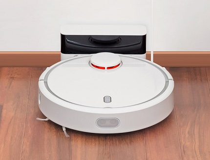 Charging the robot at the parking base