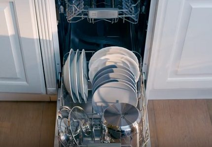 Die Töpfe müssen verkehrt herum aufgestellt werden Untere Einheit für tiefes Geschirr