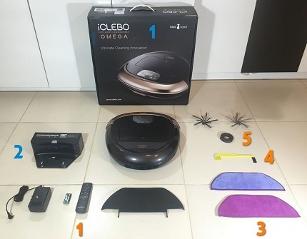 Conjunto completo do robô do aspirador de pó da série iClebo Omega Opções de iClebo Omega